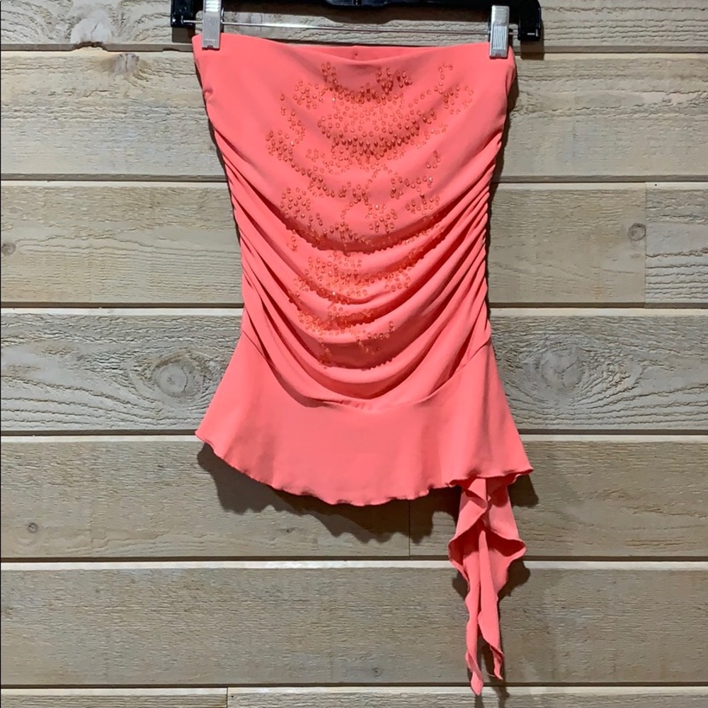 Strapless Top with Beads